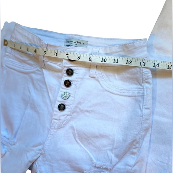 Hammer High Rise Button Fly Distressed Skinny Jeans - White Size 9 - Picture 6 of 9